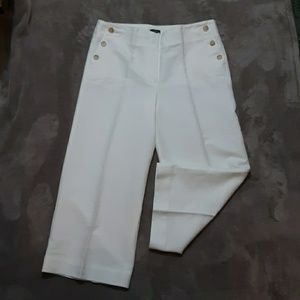 NWT Loft Labor Day White Wide Leg Sailor Crops 8